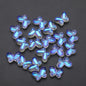 Butterfly Plated Transparent Glass Beads 10x14mm 20pcs 15