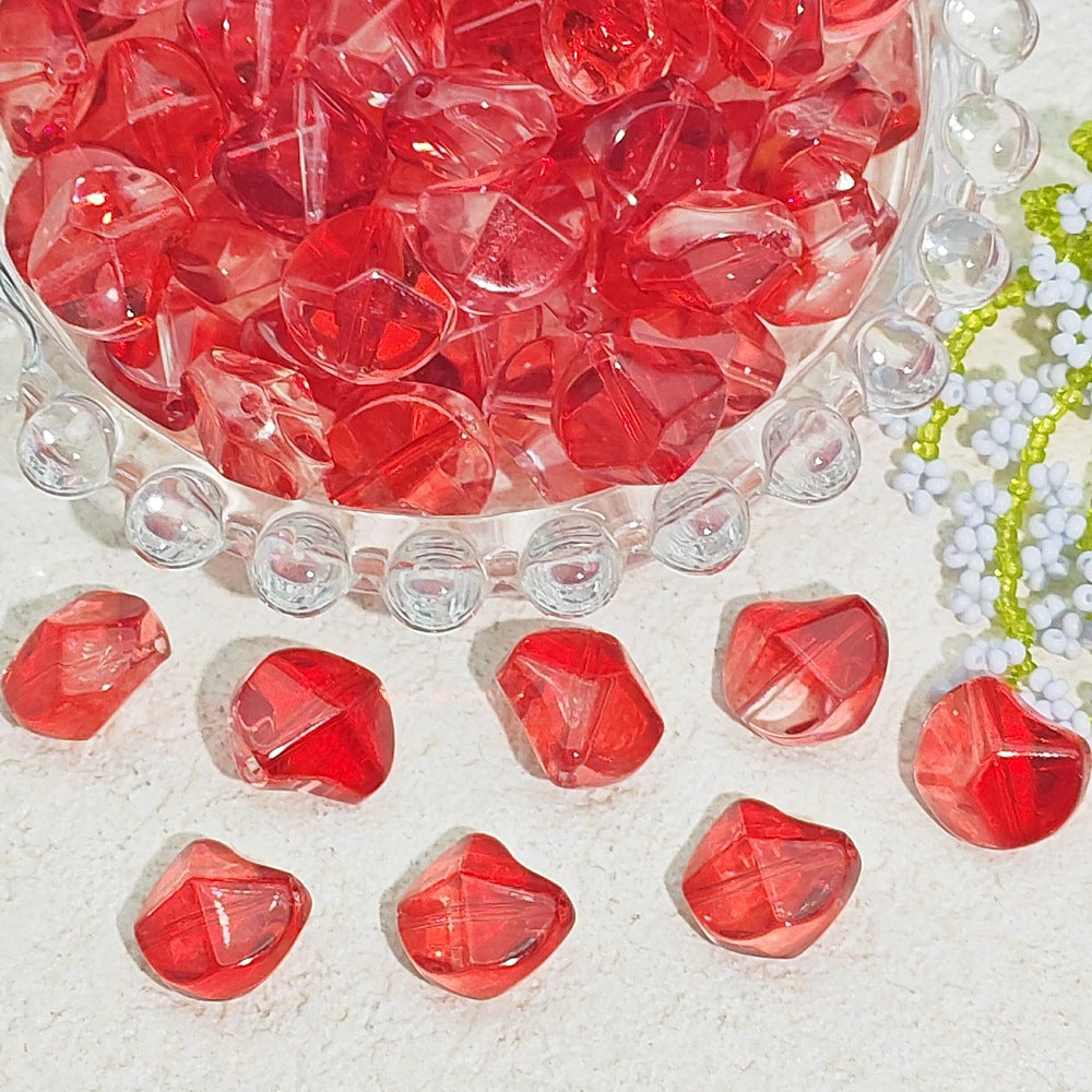 Irregular Moonstone Glass Beads 14mm Clear Pastel Mixed Colors 50pcs 2