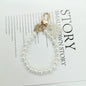 Pearl Heart Beaded Keychain with Gold Accents Elegant Charm 11