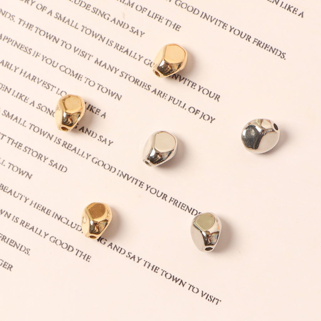 Irregular Gravel Shaped CCB Plastic Beads 7mm Glossy Gold and Silver 200pcs 2