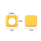 Solid Color Rounded Square Acrylic Beads 7mm Large Hole 100pcs 3