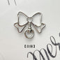 Alloy Swivel Buckle Keychain Clasps Bow Shape Heart Detail 10pcs 4