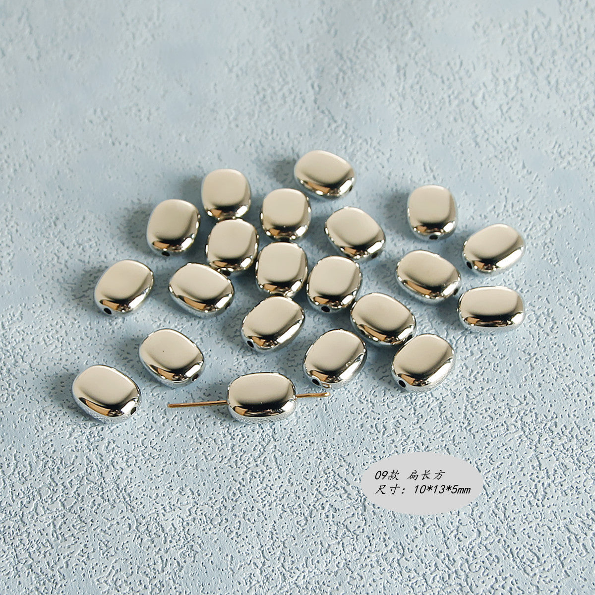 Plating Irregular Shaped Acrylic Beads Metal Colored Silver 100pcs 14