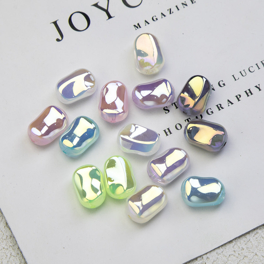 Glossy Plating Irregular Shaped Acrylic Beads 16mm Pastel Colors 20pcs 3