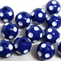 Polka Dot Bubblegum Beads 20mm Navy Blue Concave Round Resin 10pcs 2