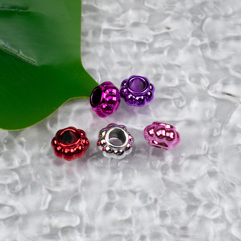 Acrylic Large Hole Spacer Beads 13mm UV Plating 100pcs