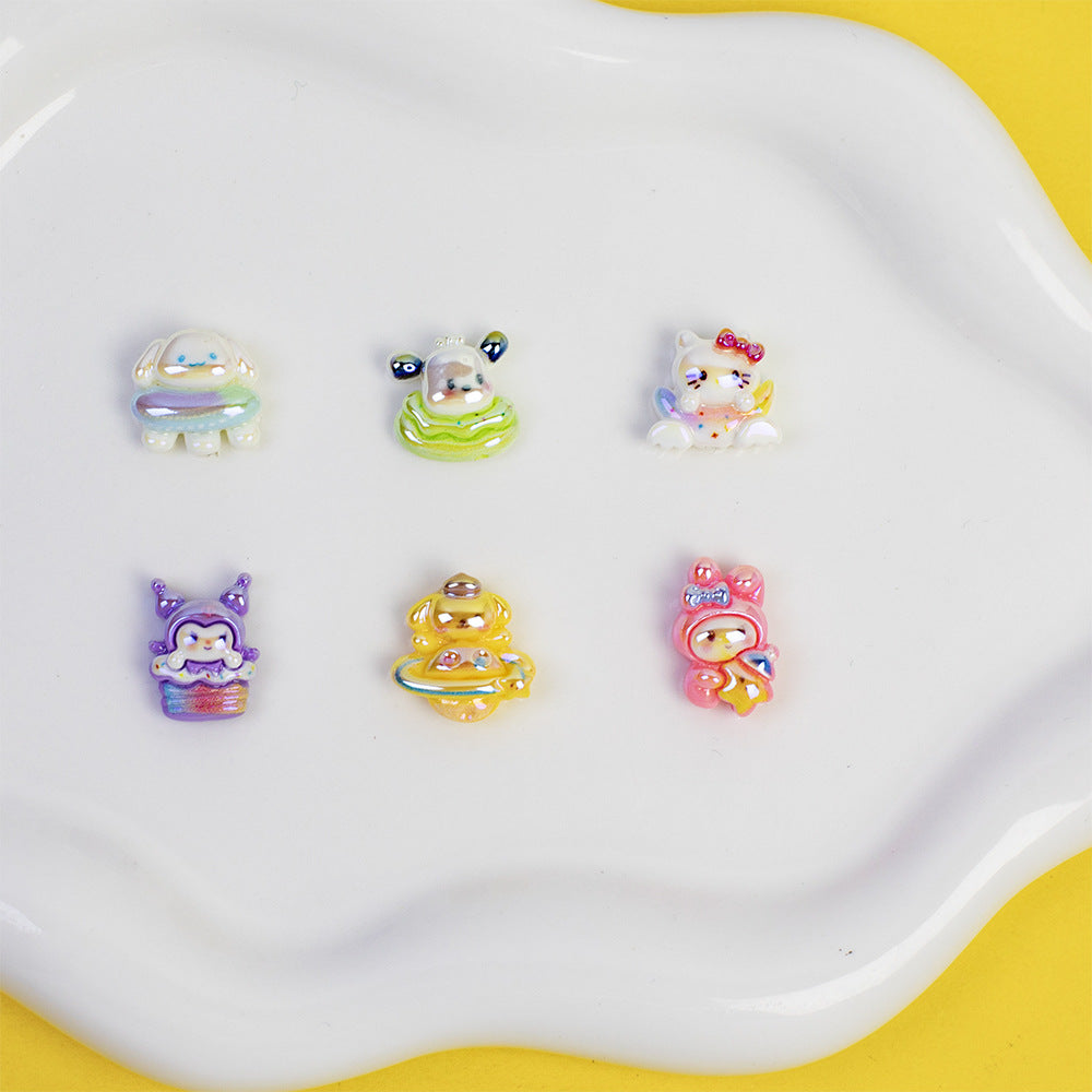 Plating Sanri Universe Series Resin Beads Whimsical Character Design 20pcs 3