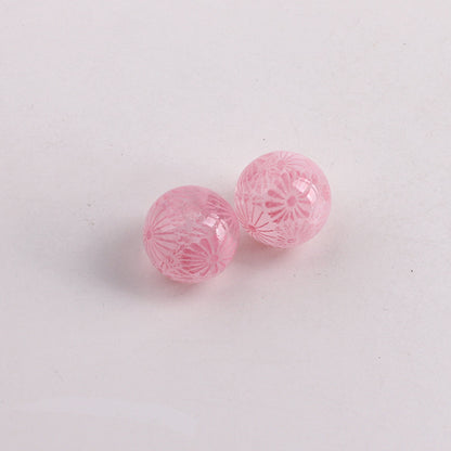 Transparent Fireworks Pattern Acrylic Beads 15mm Colorful 50pcs 8