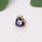 Turkey Evil Eye Enamel Metal Beads Painted Cobalt Blue Gold 50pcs 11