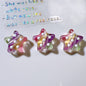 Dotted Rainbow Star Acrylic Beads 18mm Glossy Texture 10pcs 11
