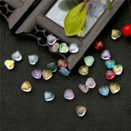 Heart Shape Glass Beads 8mm Frosted Iridescent Pastel 20pcs 3