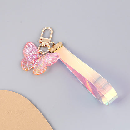 Acrylic Gradient Crystal Butterfly Wristlet Keychain Colorful 10