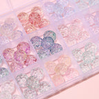Transparent Floral Round Glass Beads 13mm Pastel Mixed 20pcs 2