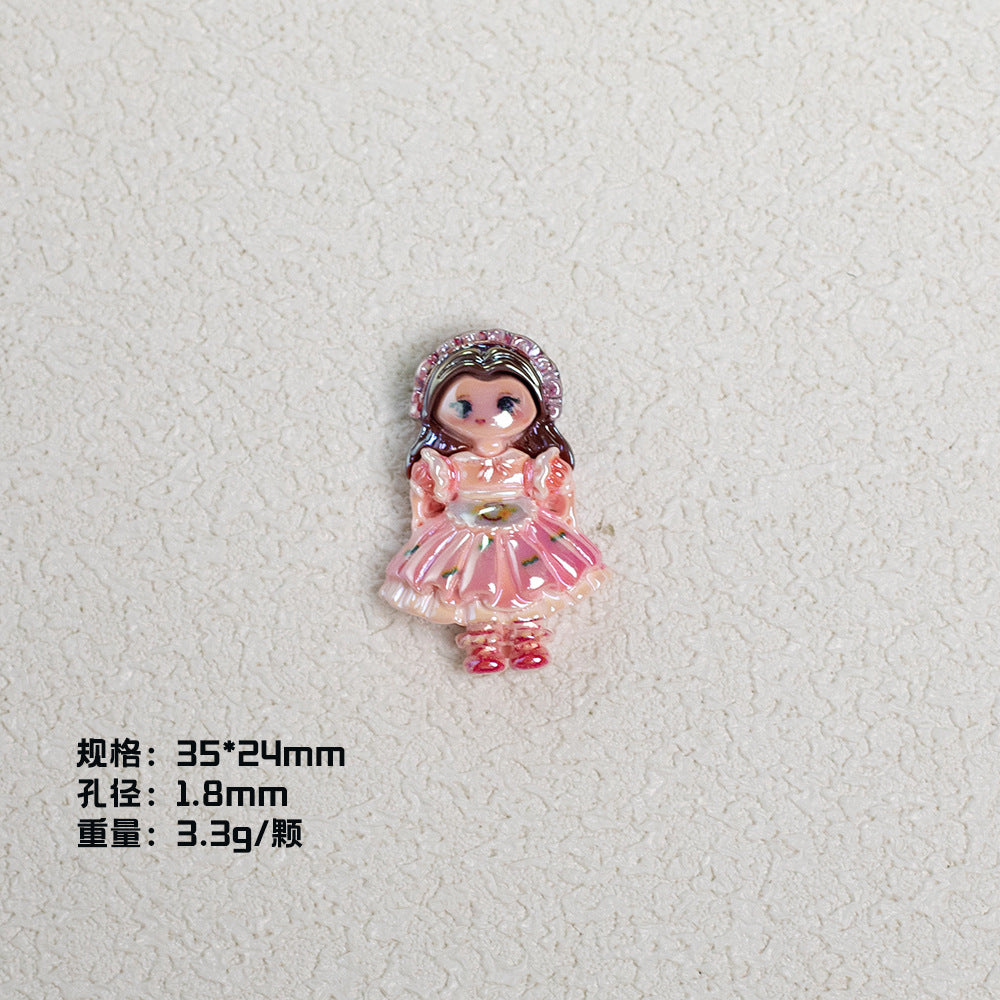 Plating Princess Lolita Series Resin Beads Glossy Pastel Colors 10pcs 7