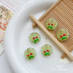 Forest Series Gilded Lampwork Glass Beads Nature Inspired Vintage 10pcs 4