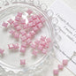 Lampwork Glass Beads Irregular Square 6mm Light Pastel Colors 10pcs 7