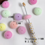 Acrylic Wheel Shape Spacer Beads 22mm Flocked 50pcs 6