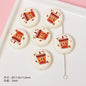 Dessert Acrylic Flat Beads 17mm Printed Cute Food Designs 10pcs 8