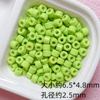 Solid Color Cylindrical Pony Beads Acrylic 6mm 50pcs 6