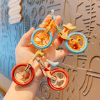 Plastic Bicycle Couple Keychain Lightweight Durable Pastel Colors 2