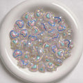 Glow Hand-Painted Heart Crown Acrylic Beads 25mm Pastel 2pcs 2
