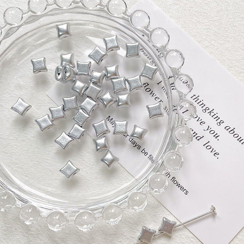 Lampwork Glass Beads Irregular Square 6mm Light Pastel Colors 10pcs 10