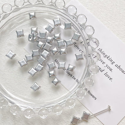 Lampwork Glass Beads Irregular Square 6mm Light Pastel Colors 10pcs 10