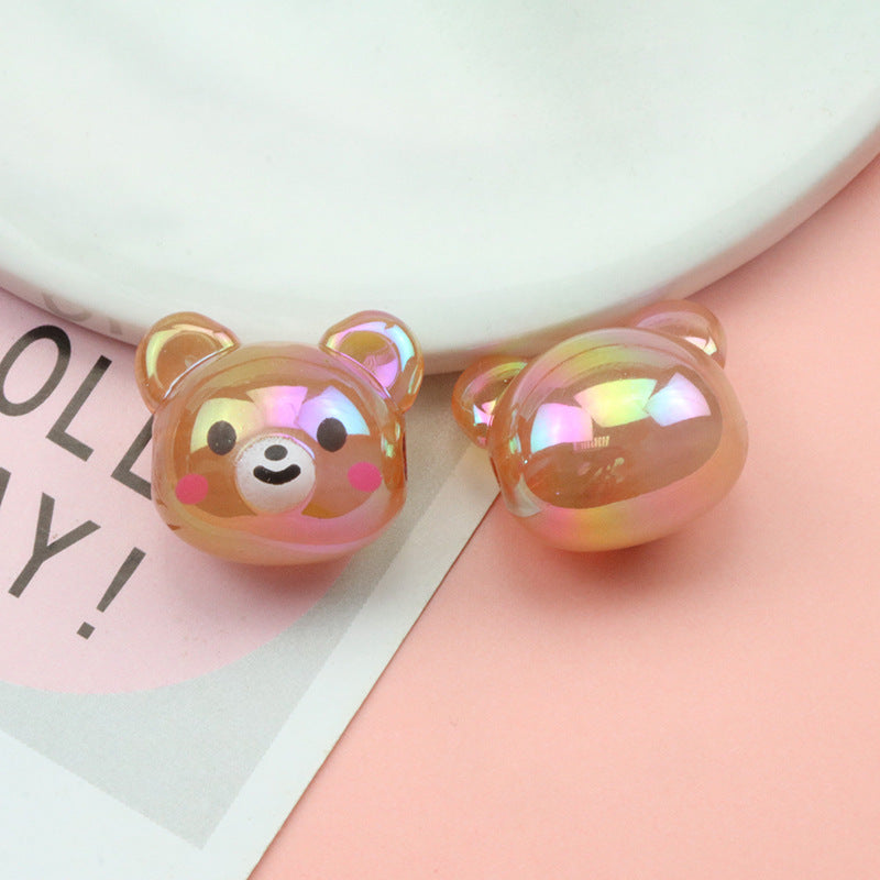 Hand Painted Bear Rabbit Star Acrylic Beads 17-20mm Single Piece 7