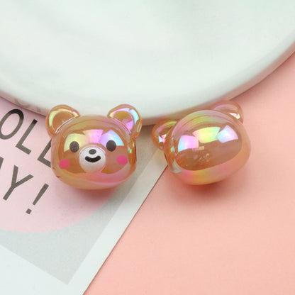 Hand Painted Bear Rabbit Star Acrylic Beads 17-20mm Single Piece 7