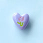 Hand Painted Heart Acrylic Beads 20mm Summer Tulip Pastel 100pcs 10
