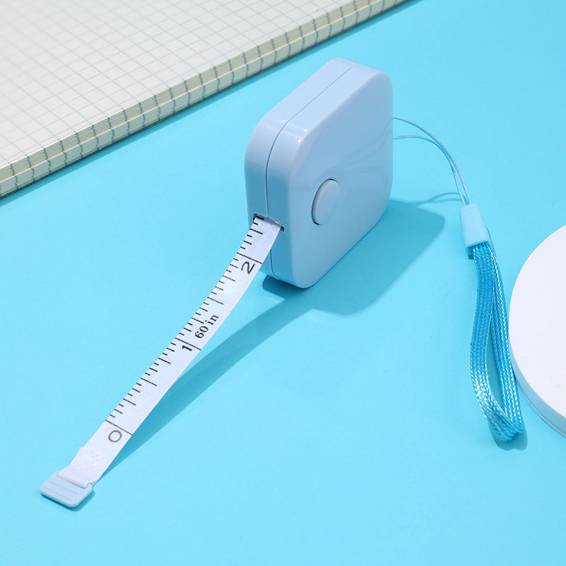 Retractable Square Plastic Measuring Tape 4cm Dual Scale 1pc 6
