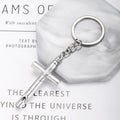 Alloy Cross Whistle Keychain Zinc Metal Industrial Style Silver Black 4