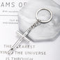 Alloy Cross Whistle Keychain Zinc Metal Industrial Style Silver Black 4