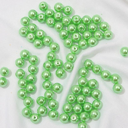 Pearl Round Glass Beads 10mm Luminous Mixed Colors 40pcs 10