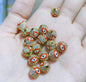 Round Rhinestone Beads 8mm 10mm Evil Eye Enamel Brass 1pc 6