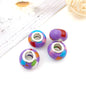 Resin Spacer Beads 14mm Rainbow Pattern 40pcs 9