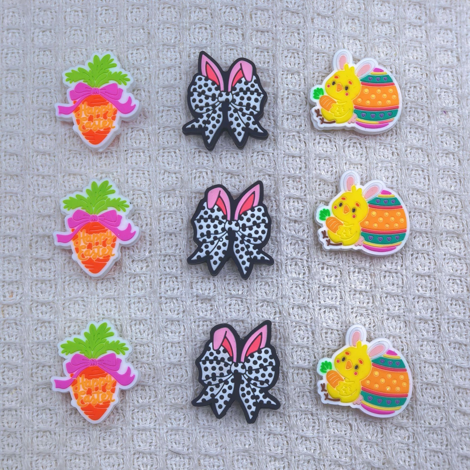 Silicone Focal Beads Easter Carrot Bunny Ear Bow 20pcs 5