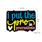 Silicone Focal Beads English I Put The Pro In Procrastinate Text 20pcs 2