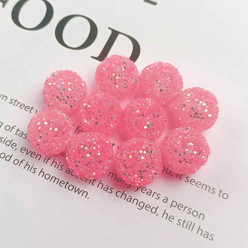 Glitter Bubblegum Beads 16mm Colorful Iridescent Sparkle 1pc 21