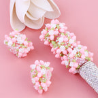 Flower Leaves Cluster Clay Beads 26mm Pastel Embellished 5pcs 6