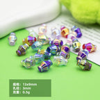 Plated Rhombus Acrylic Beads 13mm Transparent Iridescent 20pcs 2