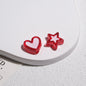 Double Sided Star & Heart Acrylic Beads 11mm Enamel Glossy 50pcs 8