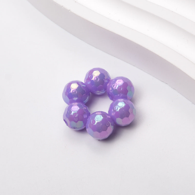 Plating Rhombus Faceted Wreath Acrylic Beads 23mm Glossy Plated 50pcs 5