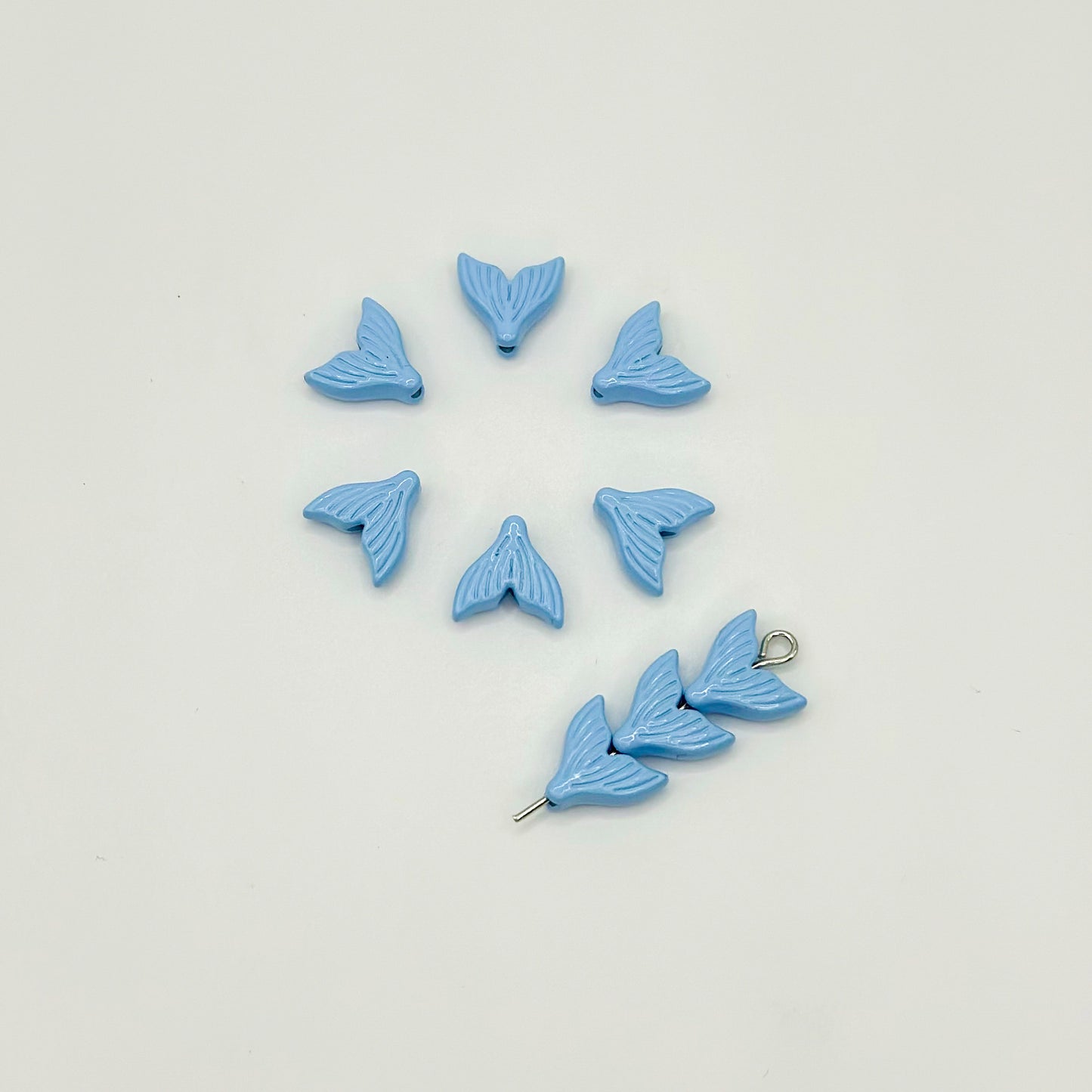 Mermaid Tail Metal Beads 10mm Pastel Painted Scales 20pcs 15