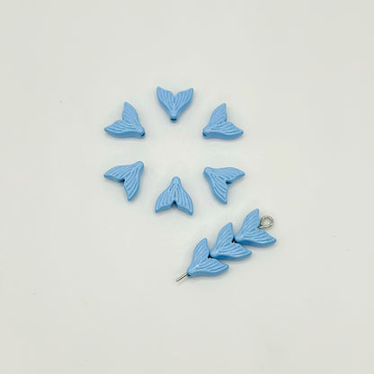 Mermaid Tail Metal Beads 10mm Pastel Painted Scales 20pcs 15