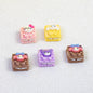 Cartoon Square Resin Beads 20mm Glossy Colorful 10pcs 11
