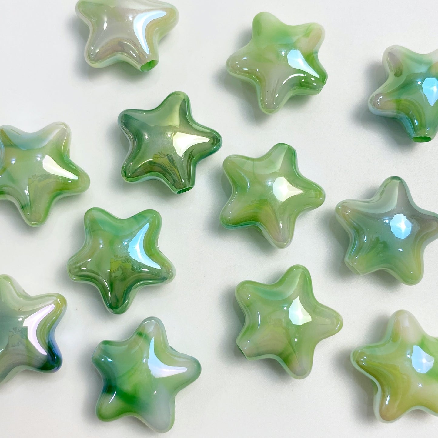 UV Plating Dual Color Cloud Gradient Star Acrylic Beads 22mm 50pcs 9