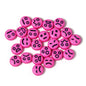 Cartoon Emoticon Flat Round Acrylic Beads 7x3.5mm Colorful 100pcs 16