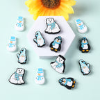 Silicone Focal Beads Snow Polar Bear Penguin Winter Snowman Scarf 20pcs