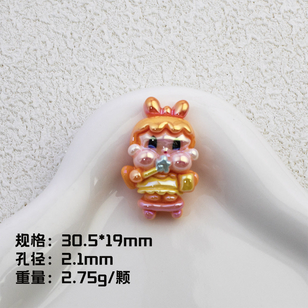 Plating Pop Resin Beads 30mm Crybaby Brushing Teeth Character 10pcs 10